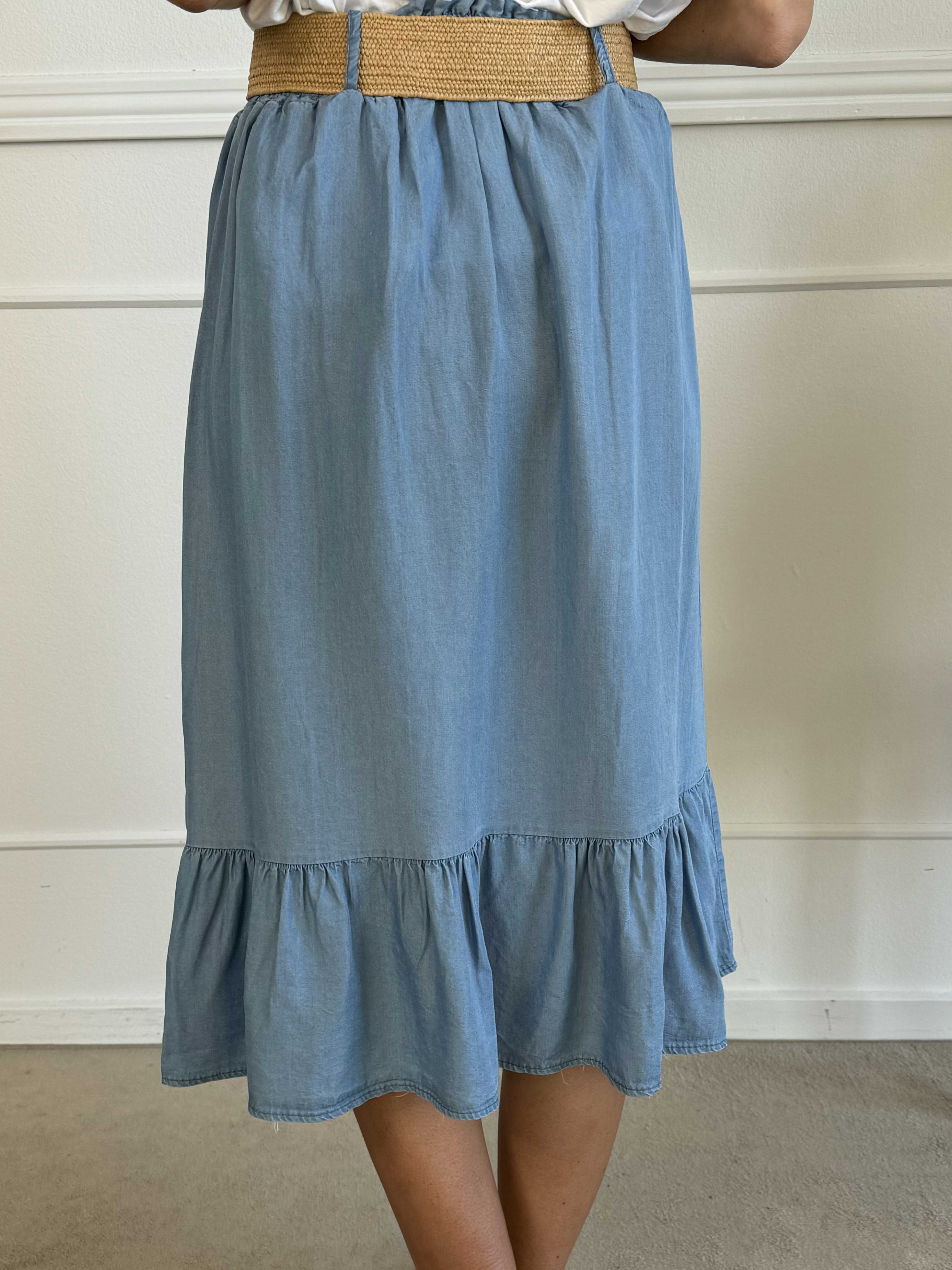 Edessa - Jeanskjol i lättviktsmaterial med bälte